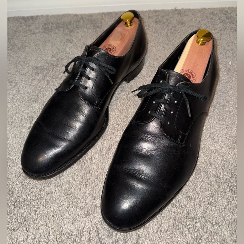 Classic Black Leather Derby Mens Brooks England Leather Blake Stitch